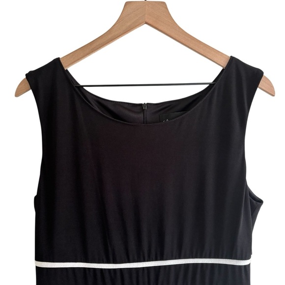 Elegant Black & White Dress Sleeveless A-Line Party Banquet Women's Size 14 - Picture 2 of 15